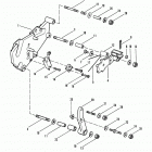 165    (2 BBL.)  MERCURY 224 I/L4 1987 0B434941 THRU 0B774251 Shift bracket (old design)