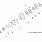A09VA17AA/AD RZR 170 Drive train, gear shaft output