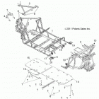 R12XE76AD/7EAB/EAO RZR 4 800 EFI Chassis, main frame and skid plate