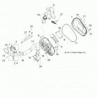 Z14XT9EFX RZR 4 900 INTL Drive train, clutch cover and ducting
