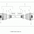 R10XH76AA RZR 4 800 EFI Drive train, front half shaft