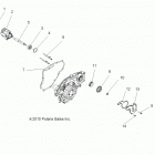 R13VE76FX/FI RZR S 800 EFI INTL/ISRAEL Engine, oil pump and water pump