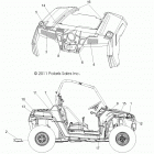 R12VE76AB/AD/AE/AJ/AO RZR S 800 EFI Кузов Наклейки