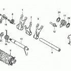 TRX400EX Барабан и вилки переключения