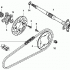 TRX400EX Rear wheel axle @ drive chain