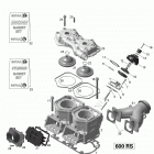 Rave RS 600 01- Cylinder, Exh. Manifold And Reed Valve