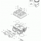 YETI 550 Цилиндр и головка цилиндров