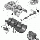 MXZ - 2-STROKE - 600 CARB_600HO E-TEC_800R E-TEC 01- crankcase, water pump and oil pump - 600 carb