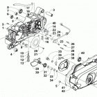 ATV 90 2X4 DVX  White (US) Left crankcase and cover assembly