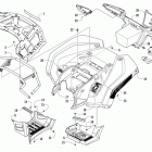 ALTERRA TRV 700 XT EPS GREEN Rear rack, body panel, footwell, and taillight assemblie...