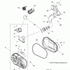 A17DCE87AU  900 ACE EPS XC Drive train, clutch cover and ducting