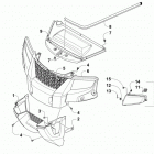 700 HDX XT RED Grill and headlight assembly