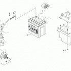 HDX 500 XT  Red (US), Red Intl (OS) Battery and starter motor assembly