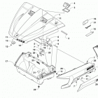 HDX 500 XT  Red (US), Red Intl (OS) Hood  /  front storage and side panel assembly