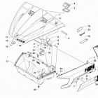 HDX 700 XT BLACK Hood  /  front storage and side panel assembly