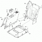 WILDCAT 4X Rear console and floor panel assembly