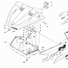 PROWLER 700 XT CAMO Hood  /  front storage and side panel assembly