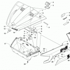 PROWLER 700 XT RED Hood  /  front storage and side panel assembly