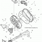 R17RVA87A1/B1/E87A9/B9 RANGER CREW 900 6P SP Drive train, clutch cover