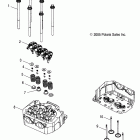 R08WH68AG/AH/AK/AR RANGER 4X4 700 EFI CREW Engine, cylinder head and valves