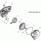 R10WH76AG/AH/AR/AV/WY76AW/AZ RANGER 4X4 800 EFI CREW Engine, stator and flywheel