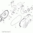 R10VH76AB/AO/AQ/AW RANGER RZR Drive train, clutch cover and ducting