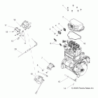 R09RF68AF/AR/AZ RANGER 6X6 700 EFI Engine, throttle body and valve cover