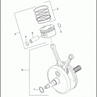 FLD 1GZ4 DYNA SWITCHBACK (2015) PISTONS & FLYWHEEL ASSEMBLY - TWIN CAM 96&trade;