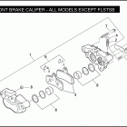 FLSTN 1JD5 SOFTAIL DELUXE (2010) FRONT BRAKE CALIPER - ALL MODELS EXCEPT FLSTSB