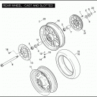 FXD 1GM4 DYNA SUPER GLIDE (2009) REAR WHEEL - CAST & SLOTTED