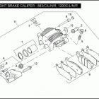 XL883N 4LE2 IRON 883 (2009) FRONT BRAKE CALIPER - 883 / C / L / N / R, 1200C / L / N...