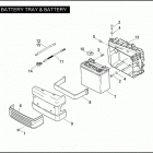 FXDC 1GV4 DYNA SUPER GLIDE CUSTOM (2009) BATTERY TRAY & BATTERY