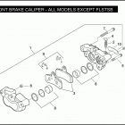 FXSTB 1JA5 NIGHT TRAIN (2008) FRONT BRAKE CALIPER - ALL MODELS EXCEPT FLSTSB