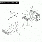 FXDC 1GV4 DYNA SUPER GLIDE CUSTOM (2007) BATTERY TRAY & BATTERY
