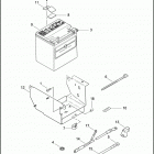 FLHTP 1FMM ELECTRA GLIDE STANDARD POLICE (2007) BATTERY, TRAY, & CABLES