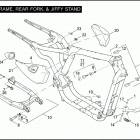 XL1200N 1CZ3 NIGHTSTER (2007) FRAME, REAR FORK, & JIFFY STAND