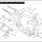 XL1200L 1CWP SPORTSTER 1200 LOW (2006) FRAME, REAR FORK, & JIFFY STAND
