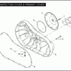 XL883C 4CJM SPORTSTER 883 CUSTOM (2005) INSPECTION COVER & PRIMARY COVER