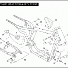 XL883C 4CJM SPORTSTER 883 CUSTOM (2005) FRAME, REAR FORK & JIFFY STAND