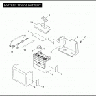 FXDI 1GMW DYNA SUPER GLIDE (2004) BATTERY TRAY & BATTERY