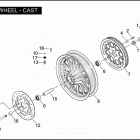 FXDI 1GMW DYNA SUPER GLIDE (2004) REAR WHEEL - CAST