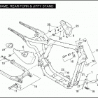 XL1200C 1CGP SPORTSTER 1200 CUSTOM (2004) FRAME, REAR FORK, & JIFFY STAND