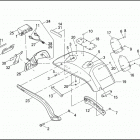 FXSTD 1BSY SOFTAIL DEUCE (2003) REAR FENDER, SUPPORTS & LICENSE PLATE BRACKET - FXSTD / ...