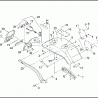 FXSTDI 1JBB SOFTAIL DEUCE (2002) REAR FENDER, SUPPORTS & LICENSE PLATE BRACKET - FXSTD / ...