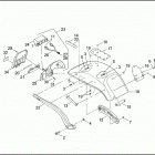 FXSTD 1BSY SOFTAIL DEUCE (2000) REAR FENDER, SUPPORTS & LICENSE PLATE BRACKET - FXSTD