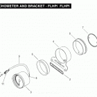 FLHPE FNVY Police Electra Glide (2000) (Japan Escort) TACHOMETER AND BRACKET - FLHP / FLHPI