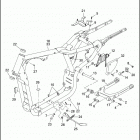 XL1200 1CAP SPORTSTER 1200 (1999) FRAME, REAR FORK & JIFFY STAND