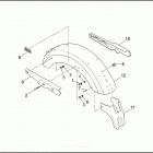 FXR3 1ETL CVO DYNA SUPER GLIDE (1999) REAR FENDER & SUPPORTS