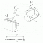 FLHTP 1DAL ELECTRA GLIDE STANDARD POLICE (WINDSHIELD) (1995) BATTERY & BATTERY TRAY