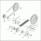 FXDC 1GCL SUPER GLIDE CUSTOM (1992) BELTS, CHAINS & SPROCKETS
